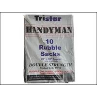 tristar heavy duty black rubble sacks 10 20 x 30in