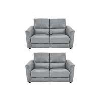 trilogy pair of 2 seater leather power recliner sofas