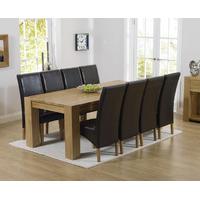 trent 220cm oak dining table with canberra chairs