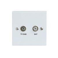 Tristar Flat Plate White ABS Coaxial & F-Socket