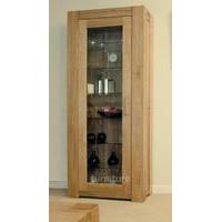 trend 190cm oak glazed display cabinet