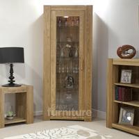 trend 190cm oak glazed bookcases