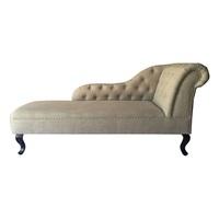 Trento Chaise Lounge Right Arm In Natural Linen And Stud Details