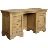 Treville Oak Desk - Double Pedestal