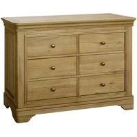 Treville Oak Chest of Drawer - 3+3 Drawer Wide