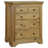 Treville Oak Chest of Drawer - 2 Over 3 Drawer