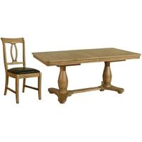 Treville Oak Dining Set - Twin Pedestal Extending with 6 Chairs