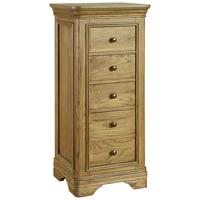 treville oak chest of drawer 5 drawer wellington