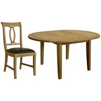 treville oak dining set round extending with 6 chairs