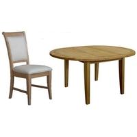 Treville Oak Dining Set - Round Extending with 6 UpholStered Chairs