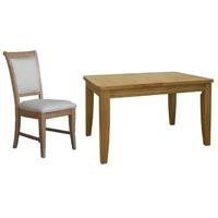 Treville Oak Dining Set - Large Extending with 6 UpholStered Chairs