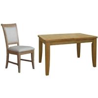 treville oak dining set extending with 6 upholstered chairs