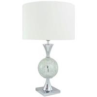 Trinity Silver Mosaic Table Lamp with White Shade