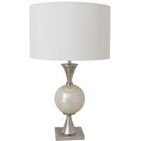 Trinity White Pearl Table Lamp with White Shade