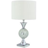 Trinity Silver Mosaic Table Lamp with White Shade - Small