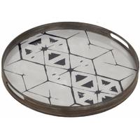 Tribal Hexagon Small Round Glass Tray