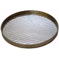 Tribal Stripe Large Round Light Aged Mirror Tray