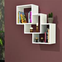 Triple Square Wall Shelf, White