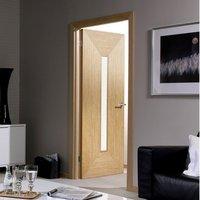 triumph oak door with clear safety glass prefinished