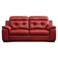 Tracey Leather 3 Seater Sofa Red