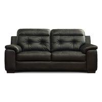 Tracey Leather 3 Seater Sofa Black