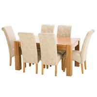 Trend 150cm Solid Oak Dining Table with 6 x Kingston Dining Chairs