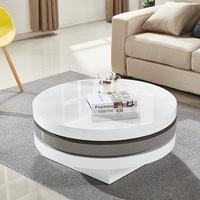 Triplo Rotating Coffee Table In White And Grey High Gloss