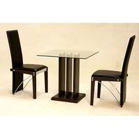 Troy Clear Glass 2 Seater Dining Set