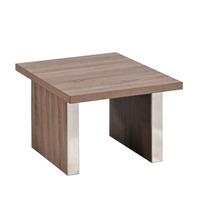 Travis Oak Effect Melamine End Table With Steel Decor