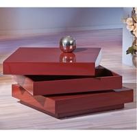 triomo storage coffee table with rotation in marsala high gloss