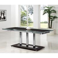 tripod black glass extending dining table only