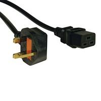 Tripp Lite Standard UK Power Cord/Lead Cable, 13A (IEC-320-C19 to BS-1363 UK Plug), 2.44 m / 8-ft