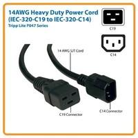 Tripp Lite Heavy-Duty Power Extension Cord/Lead Cable, 15A, 14AWG (IEC-320-C19 to IEC-320-C14), 3.05 m / 10-ft