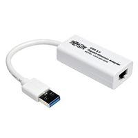 Tripp Lite USB 3.0 SuperSpeed to Gigabit Ethernet NIC Network Adapter, 10/100/1000 Mbps, White (U336-000-GBW)