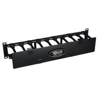 Tripp Lite SmartRack 2U High Capacity Horizontal Cable Manager - Finger duct with dual-hinge cover - rack accessories (Black, 2U)