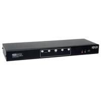 Tripp Lite 4-Port Dual Monitor DVI KVM Switch with Audio and USB 2.0 Hub, Cables included (B004-2DUA4-K)