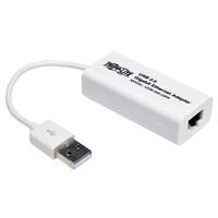 Tripp Lite USB 2.0 Hi-Speed to Gigabit Ethernet NIC Network Adapter, 10/100/1000 Mbps, White - networking cards (10/100/1000 Mbps, White, White, Wired