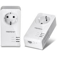 TrendNET Powerline 1200 AV2 Adapter with Built-in Outlet, TPL-421E (with Built-in Outlet Gigabit port, Plug and Play)