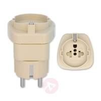 Travel plug adapter with earth contact