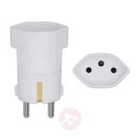 Travel plug adapter, white, for Germany