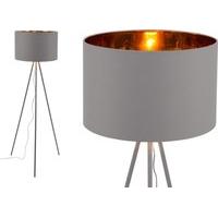 Tris Floor Lamp, Matt Grey and Copper