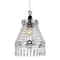Traditional Chrome Pendant Shade with Clear Acrylic Beads and Droplets