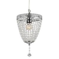 Traditional Chrome Easy Fit Pendant Shade with Clear Acrylic Beads