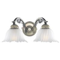 Traditional Twin Arm Antique Brass Wall Light with Frosted Glass Shades