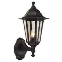 Traditional Outdoor Black Wall Light Lantern Fixture with PIR Motion Sensor