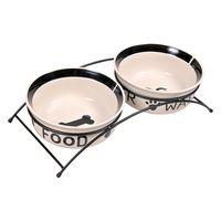 trixie eat on feet bowl set with stand 2 x 06 litre