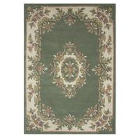 Traditional Green Wool Rug - Riga 80x150cm (2\' x 3\'7\