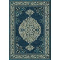 Traditional Blue Viscose Flatweave Rugs - Genova 135x195