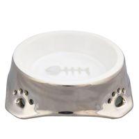 Trixie Silver Ceramic Cat Bowl - 0.15 litre