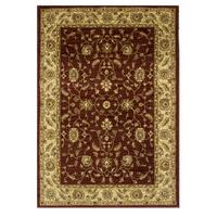 Traditional Tile Red Leaf Design Rug - 7709 Westbury - 80 cm x 140 cm (2\'7\